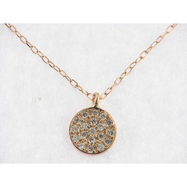 Colgante Oro Rosa Diamentes con Cadena