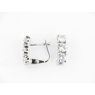 Pendientes Oro Blanco Piedras