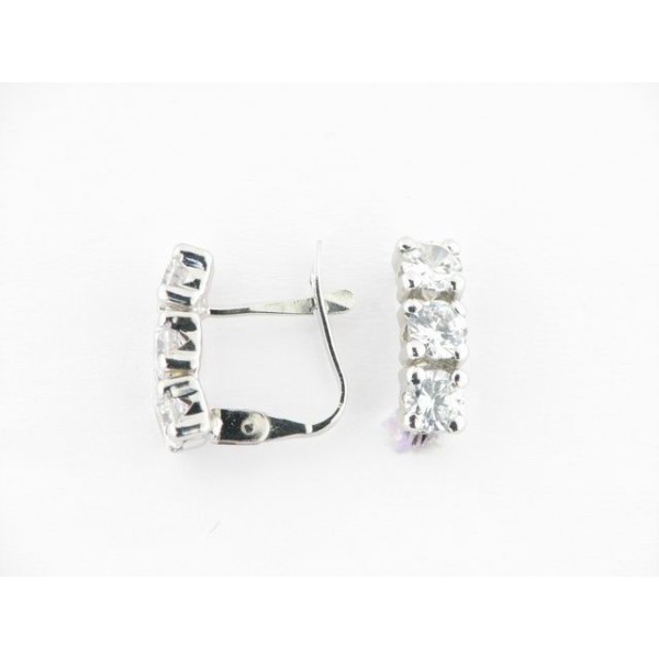 Pendientes Oro Blanco Piedras