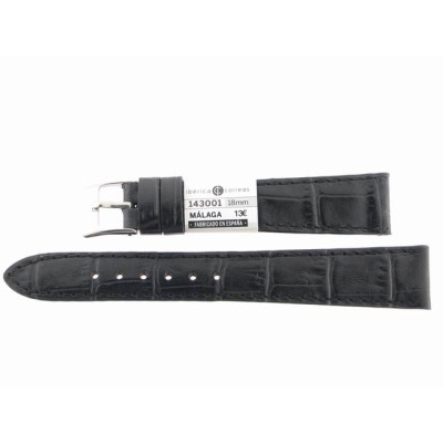 Correa 18 mm Grabado Doble Alligator Disminucion Negro Correa 18 mm Grabado Doble Alligator Disminucion Negro