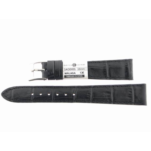 Correa 18 mm Grabado Doble Alligator Disminucion Negro