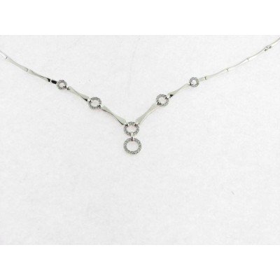 Gargantilla Oro Blanco Piedras