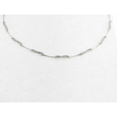 Gargantilla Oro Blanco Piedras