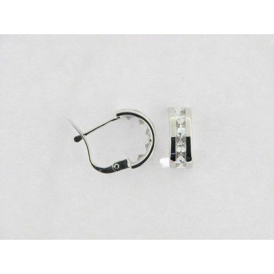 Pendientes Oro Blanco Piedras