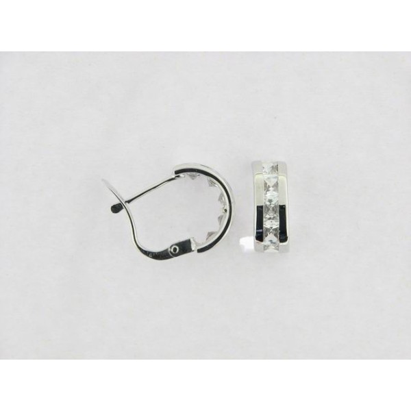 Pendientes Oro Blanco Piedras