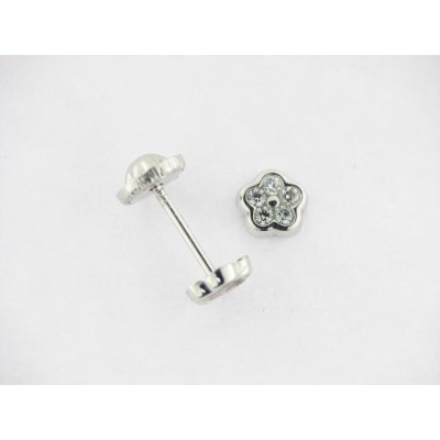 Pendientes oro blanco zirconitas