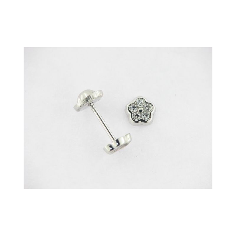 Pendientes oro blanco zirconitas