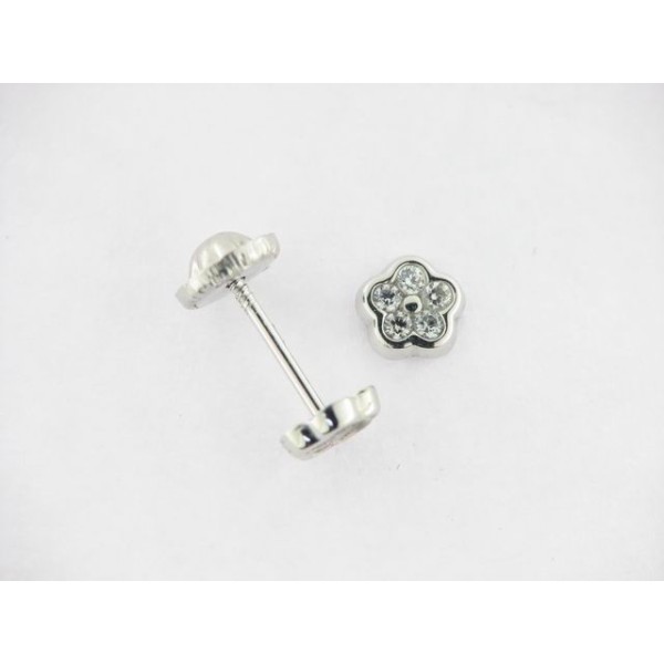 Pendientes oro blanco zirconitas