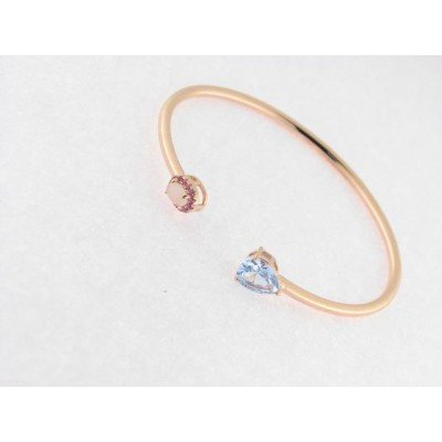 Lineargent pulsera aro plata chapada piedra