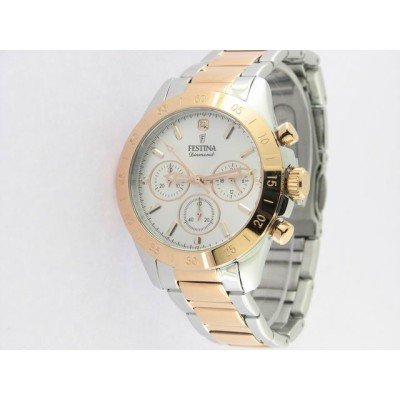 Festina Crono Agujas Acero Bicolor Armys