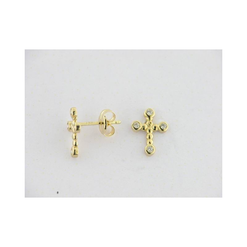 Pendientes Oro Cruz Piedras
