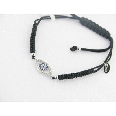 Lotus Pulsera Hilo Plata Piedras