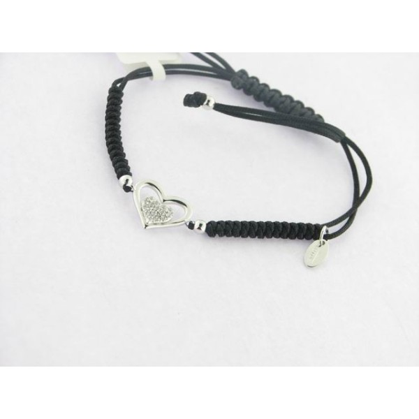 Lotus Pulsera Hilo Plata Piedras
