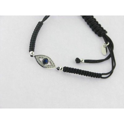 Lotus Pulsera Hilo Plata Piedras