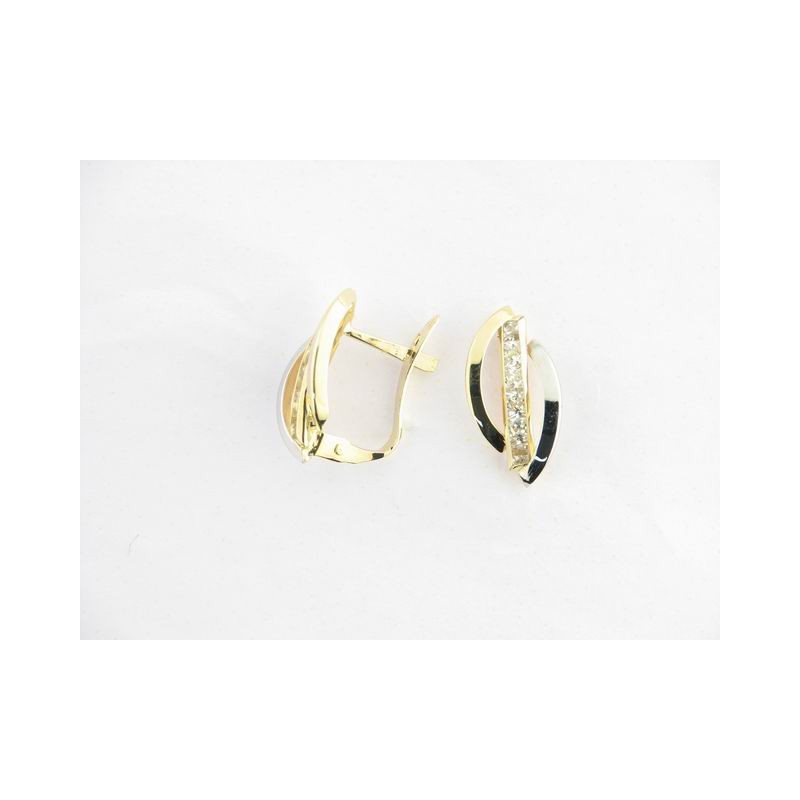 Pendientes Oro Bicolor Piedras