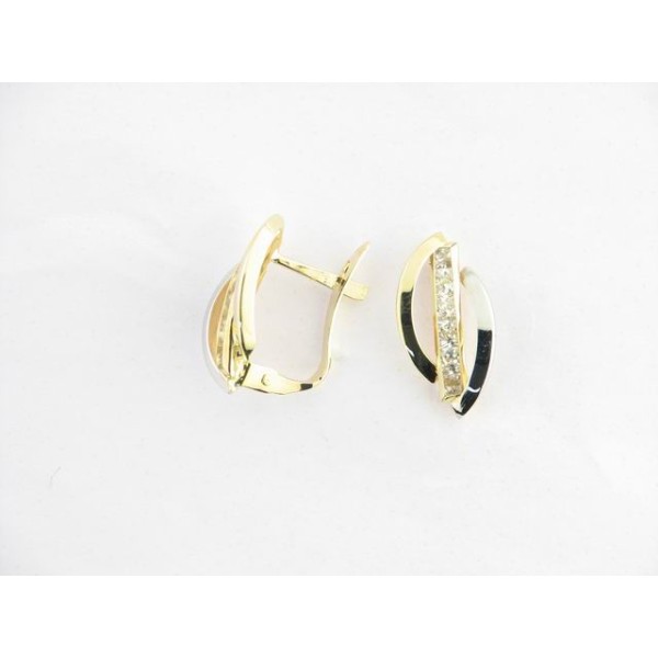 Pendientes Oro Bicolor Piedras