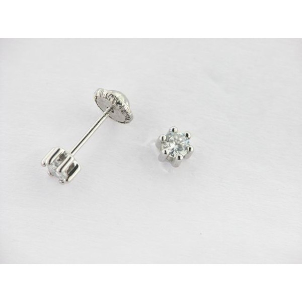 Pendientes Oro Blanco Piedra