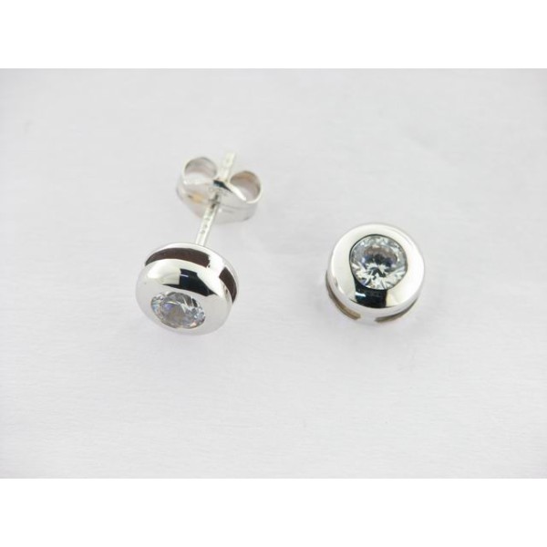 Pendientes Oro Blanco Piedra