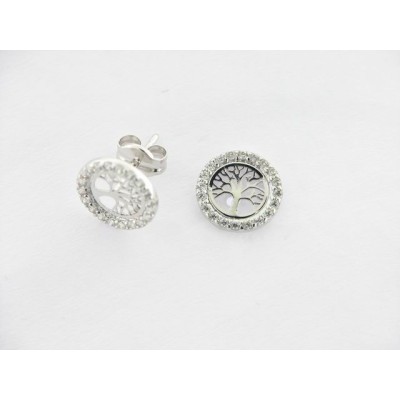 Pendientes Oro Blanco Piedras