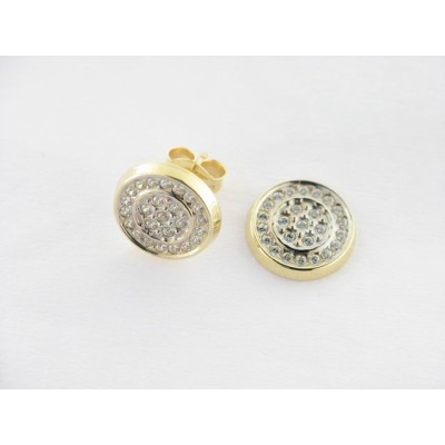 Pendientes Oro Bicolor Piedras