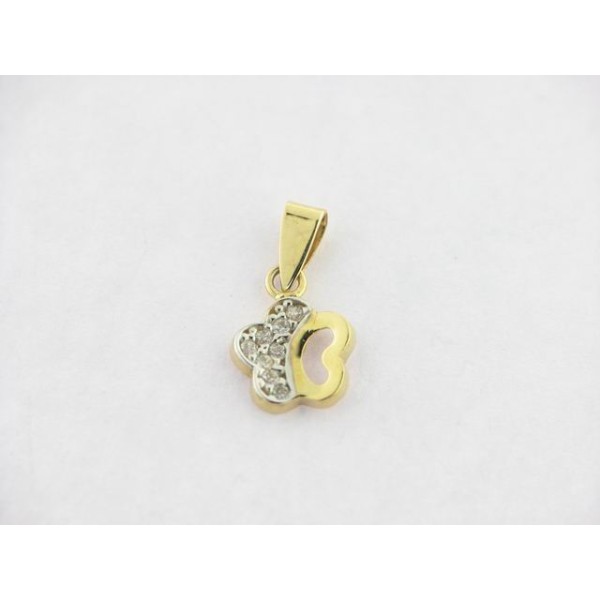 Colgante Oro Bicolor Piedras