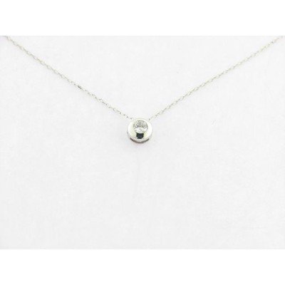 Colgante Oro Blanco Zirconita con Cadena