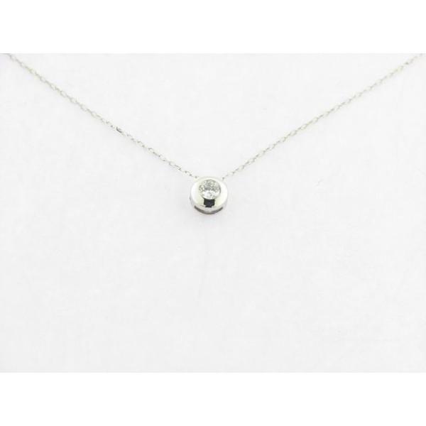 Colgante Oro Blanco Zirconita con Cadena