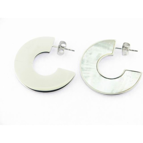 Viceroy pendientes acero madreperla