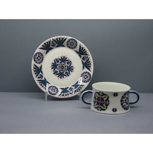 Taza consome c/plato toxo color **