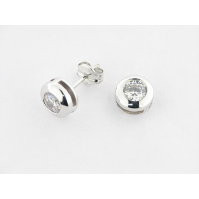 Pendientes Oro Blanco Piedra
