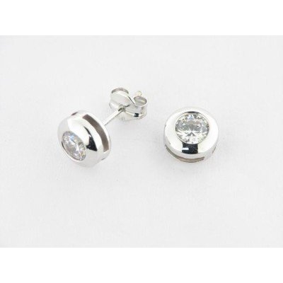 Pendientes Oro Blanco Piedra