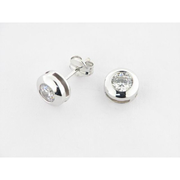 Pendientes Oro Blanco Piedra