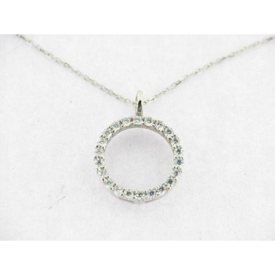 Colgante Oro Blanco Piedras con Cadena