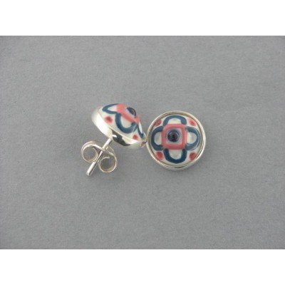 Pendientes Nº 1 boton plata