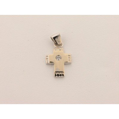 Cruz Oro Blanco Diamante