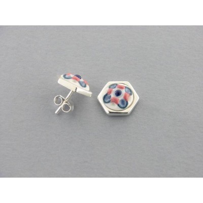 Pendientes  Nº 1  Hexagonal pequeño plata