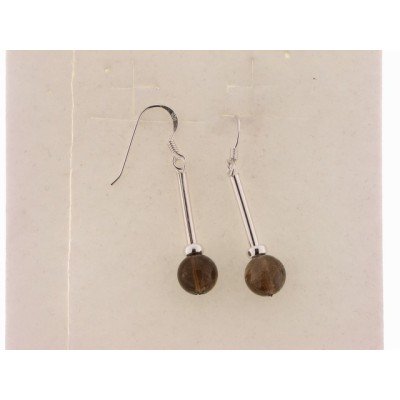 Pendientes plata cuarzo fume