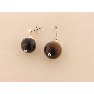 Pendientes plata ollo tigre