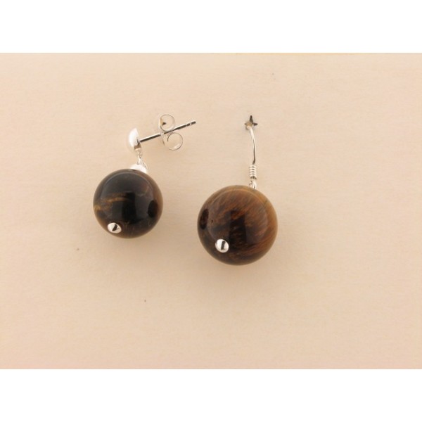 Pendientes plata ollo tigre