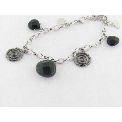 Duran Exquse Pulsera Plata Espiral Onix
