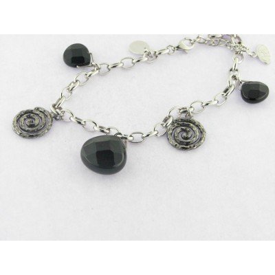 Duran Exquse Pulsera Plata Espiral Onix