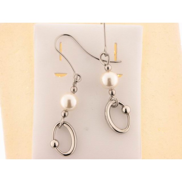Fashion pendientes moon pearls