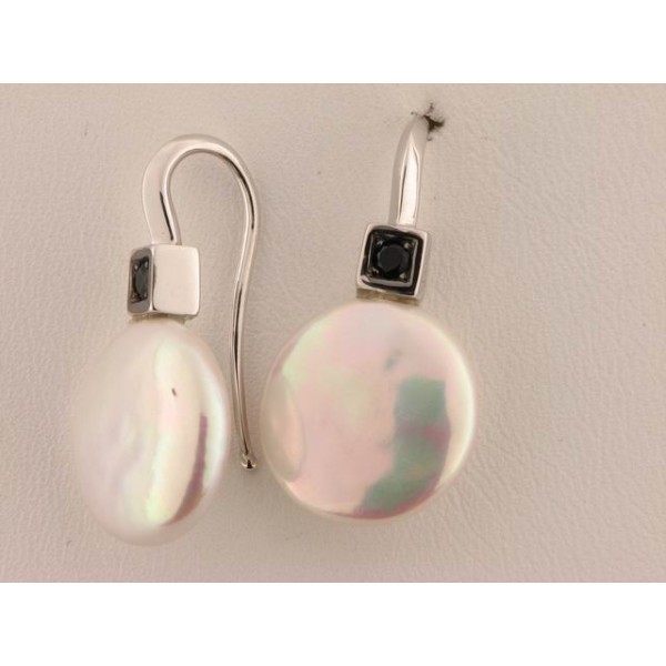 Marina Garcia Pendientes Plata Espinelas Negras Perlas