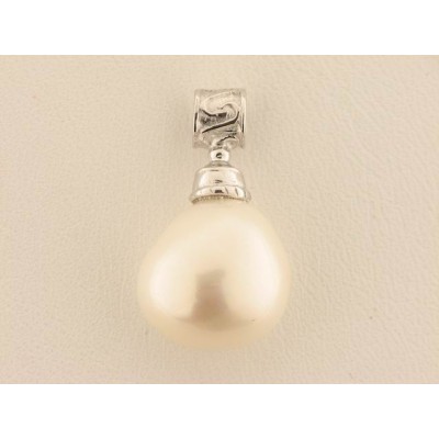 Colgante plata c/perla blanca