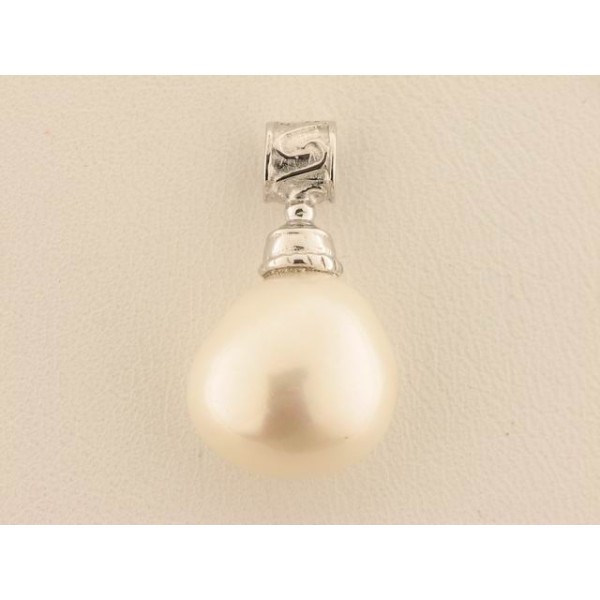 Colgante plata c/perla blanca