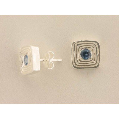 Pendientes plata piedra azul