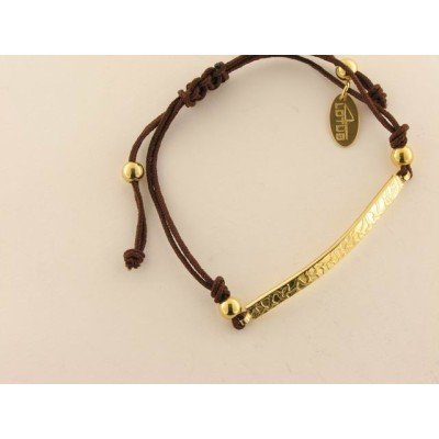 Lotus plata pulsera hilo