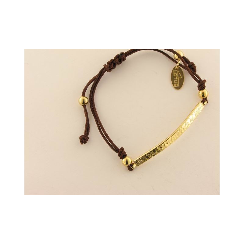 Lotus plata pulsera hilo