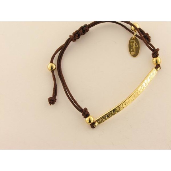 Lotus plata pulsera hilo