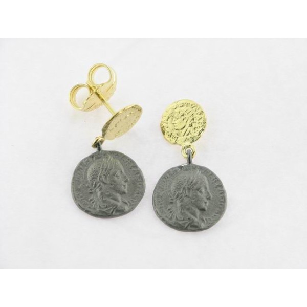 Pendientes plata dorados